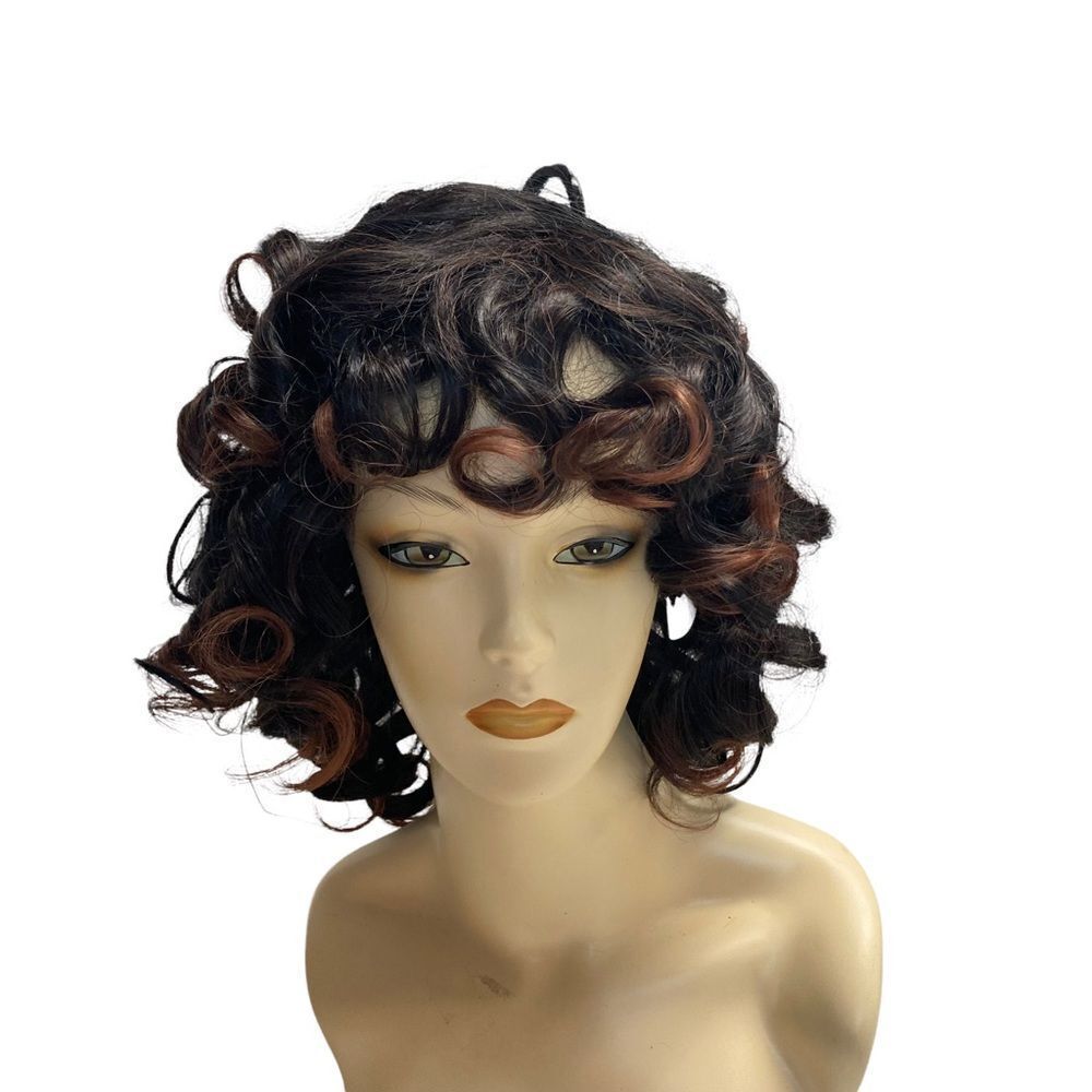 Synthetic Wig Women’s Curls New Without Tags Dark Brown with reddish ends‎